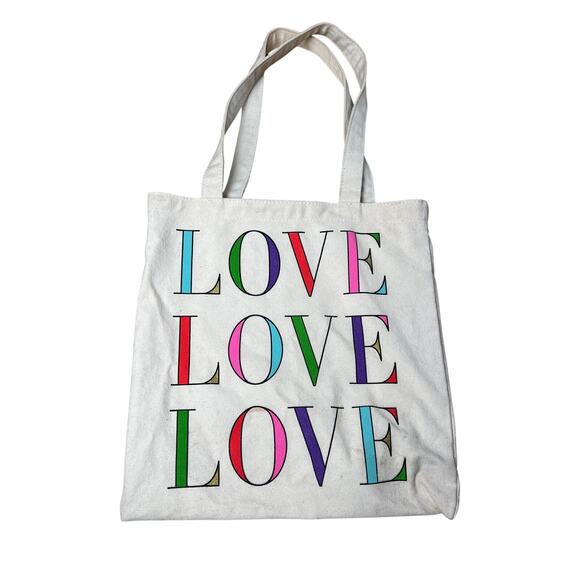 Kate Spade Handbags - Kate Spade Tote Bag 13” X 13” Canvas Book Bag College Love